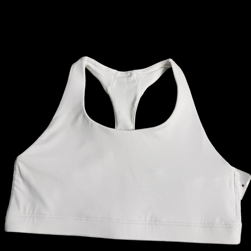 Maidenform Girls/Youth XL White Racerback Sports Bra Athletic Stretch No Padding